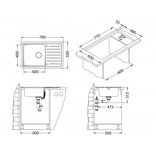 Chiuveta inox Galeo 20