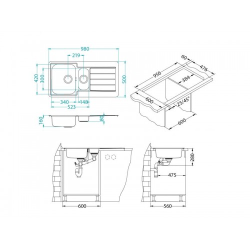 Chiuveta inox Line 10