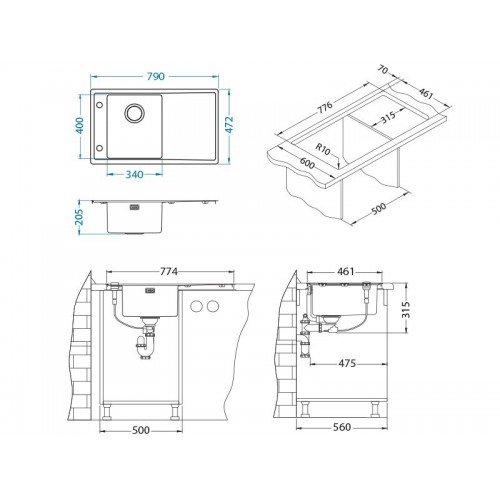 Chiuveta inox Stricto 10