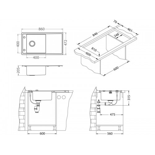 Chiuveta inox Stricto 20