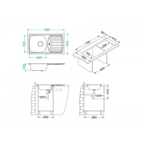 Chiuveta inox Basic 150