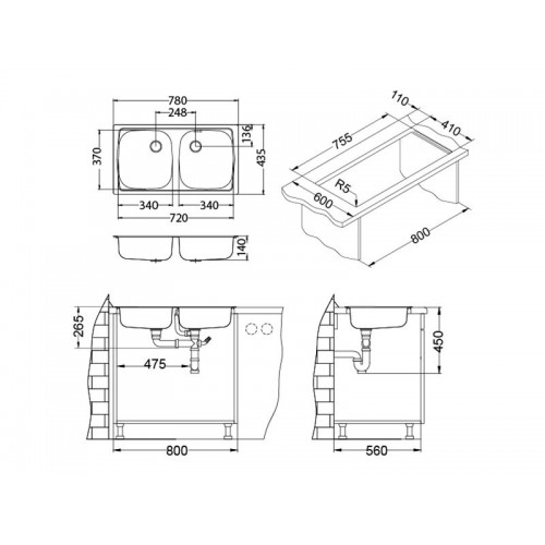 Chiuveta inox Basic 160