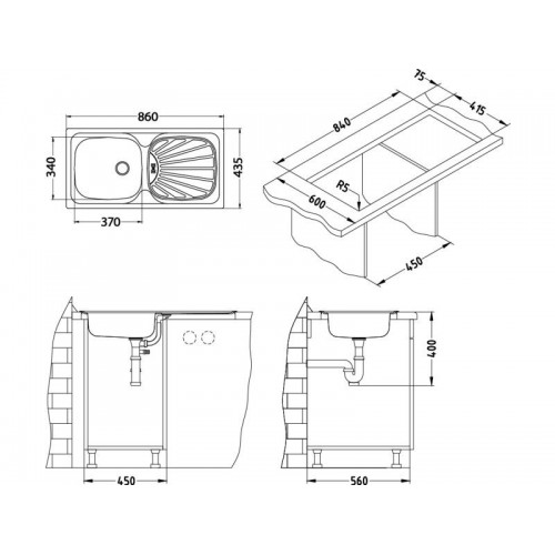 Chiuveta inox Basic 80