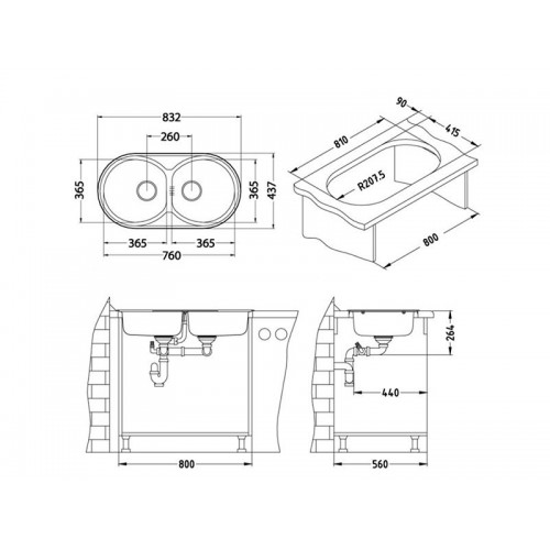 Chiuveta inox Form 50
