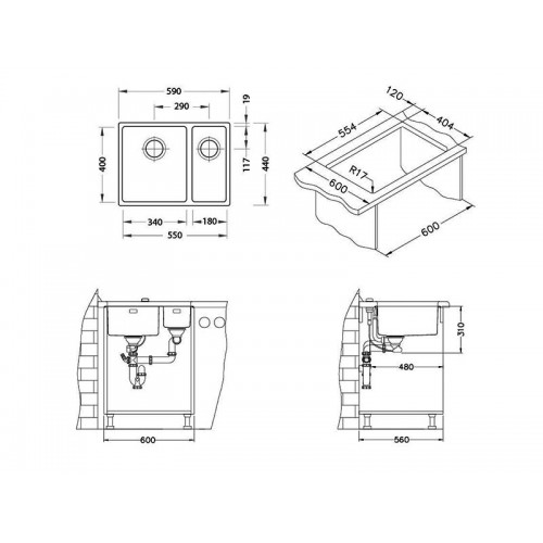 Chiuveta inox Kombino 120