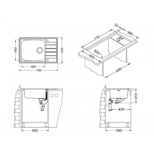 Chiuveta inox Praktik 120