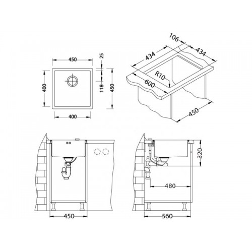 Chiuveta inox Quadrix 30