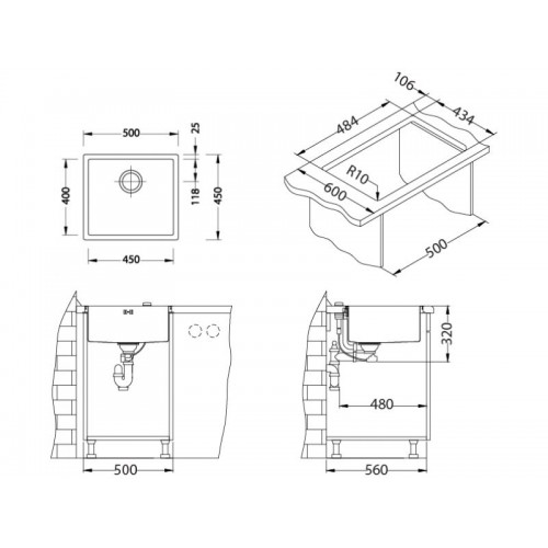 Chiuveta inox Quadrix 40