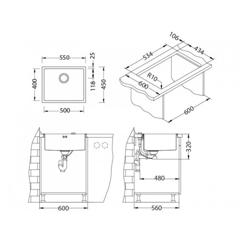 Chiuveta inox Quadrix 50
