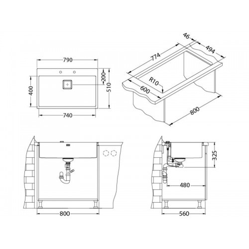 Chiuveta inox Stylux 40
