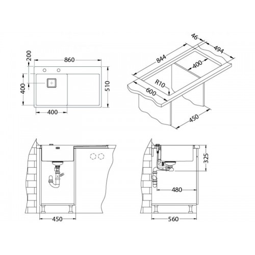 Chiuveta inox Stylux 50