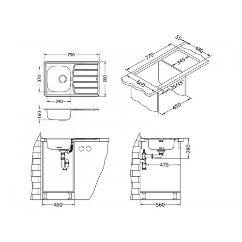 Chiuveta inox Zoom 20