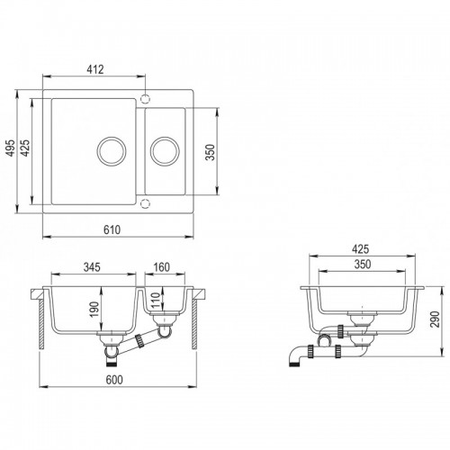 Chiuveta Tesa SQT150